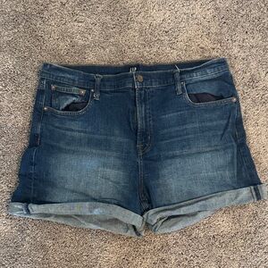 GAP Women's Dark Blue Denim High Rise 4 inch inseam Shorts
